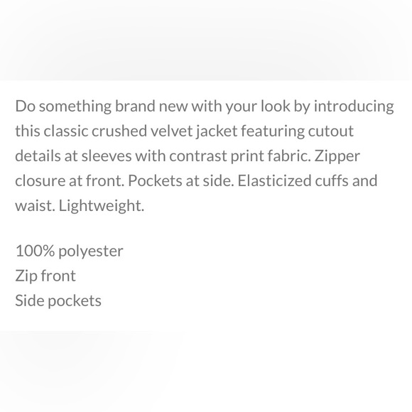 NWT Velvet Bomber Jacket - Picture 10 of 10